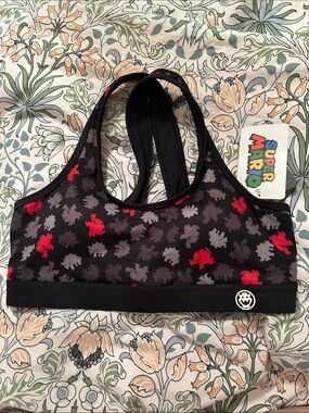 Nintendo Blackmilk Sports Bra with Red & Gray Bowser Silhouettes